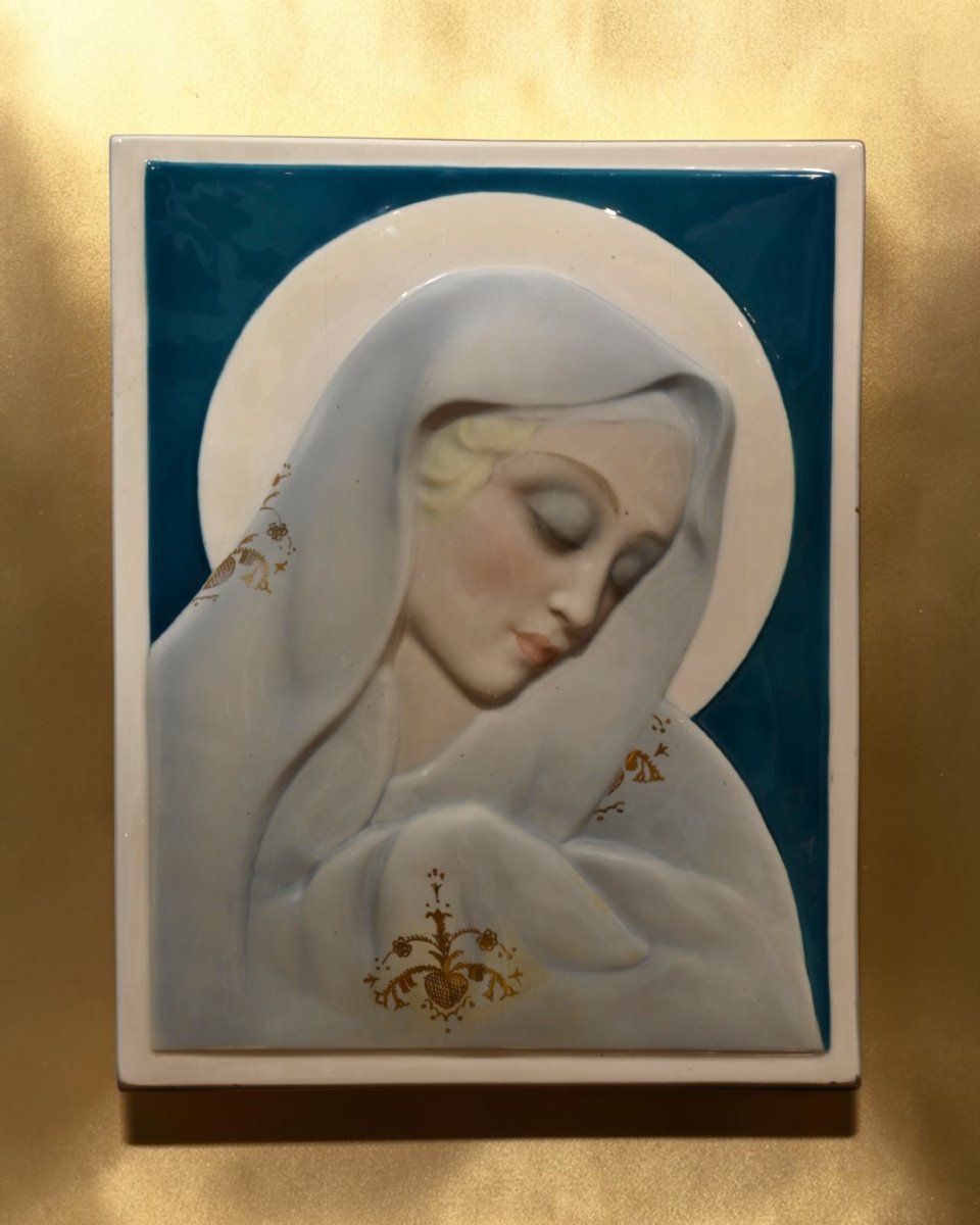 Essevi - Sandro Vacchetti - Plaque murale représentant la Vierge - Italie, années 30